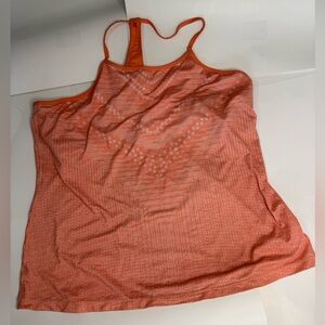 Prana Racerback orange/bar insert tank, size XL
